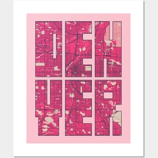 Denver, Colorado, USA City Map Typography - Blossom Posters and Art